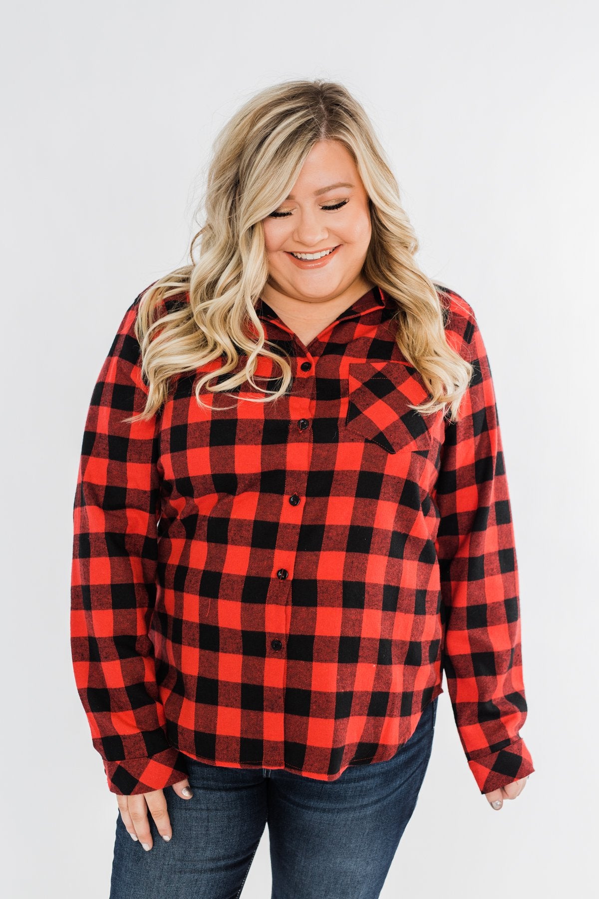 On An Adventure Plaid Top- Buffalo Plaid