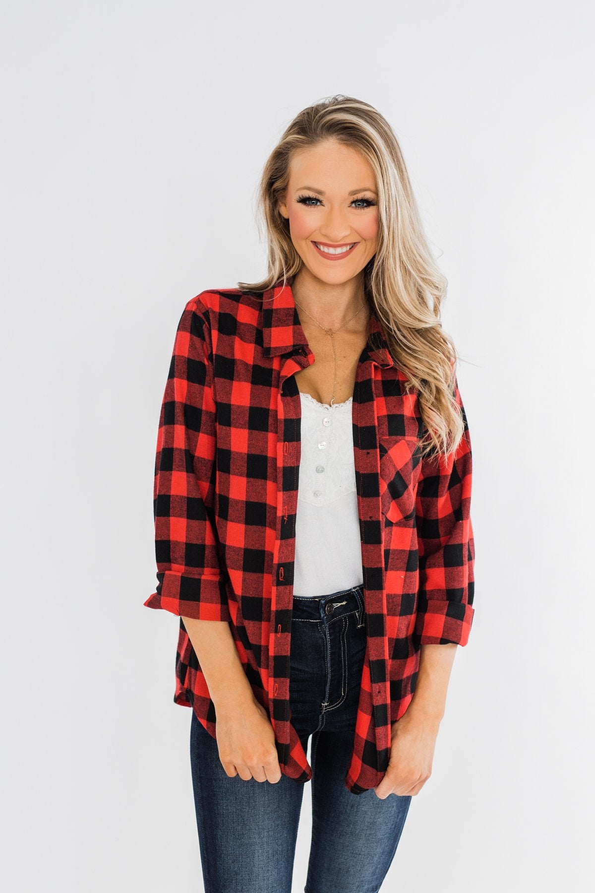On An Adventure Plaid Top- Buffalo Plaid