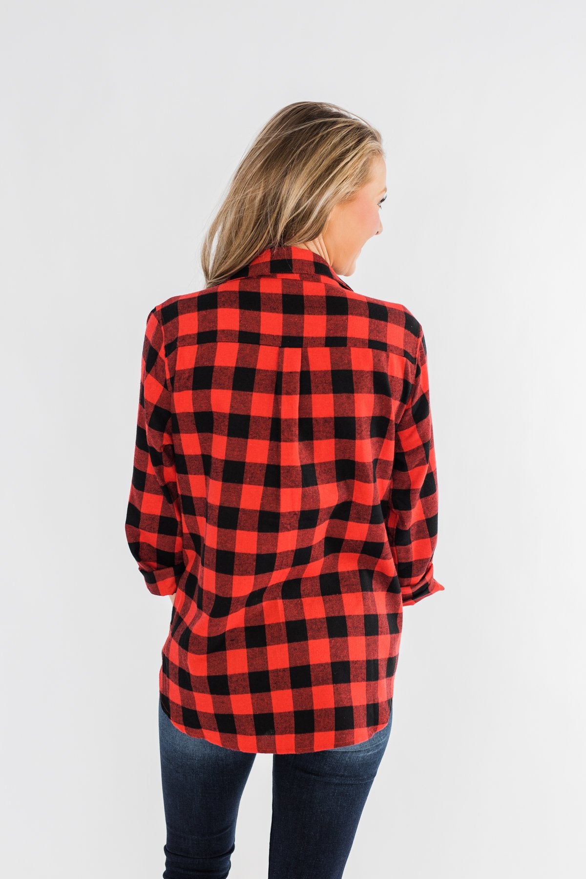 On An Adventure Plaid Top- Buffalo Plaid