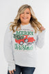 "Merry Little Christmas" Graphic Top- Heather Grey
