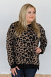 Wild In Your Smile Leopard Top- Black & Taupe
