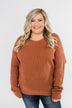 Xoxo Open Back Twist Sweater- Rust