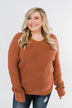 Xoxo Open Back Twist Sweater- Rust