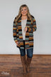 Unforgettable Printed Cardigan- Mustard