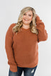 Xoxo Open Back Twist Sweater- Rust