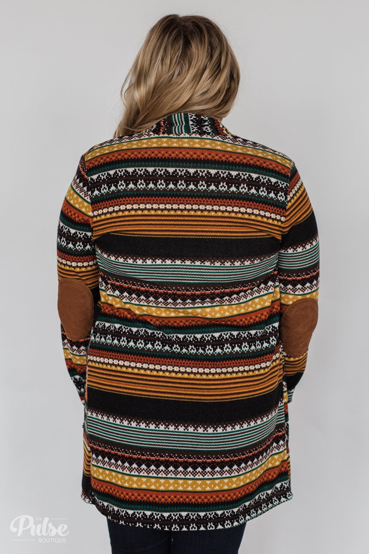 Unforgettable Printed Cardigan- Mustard