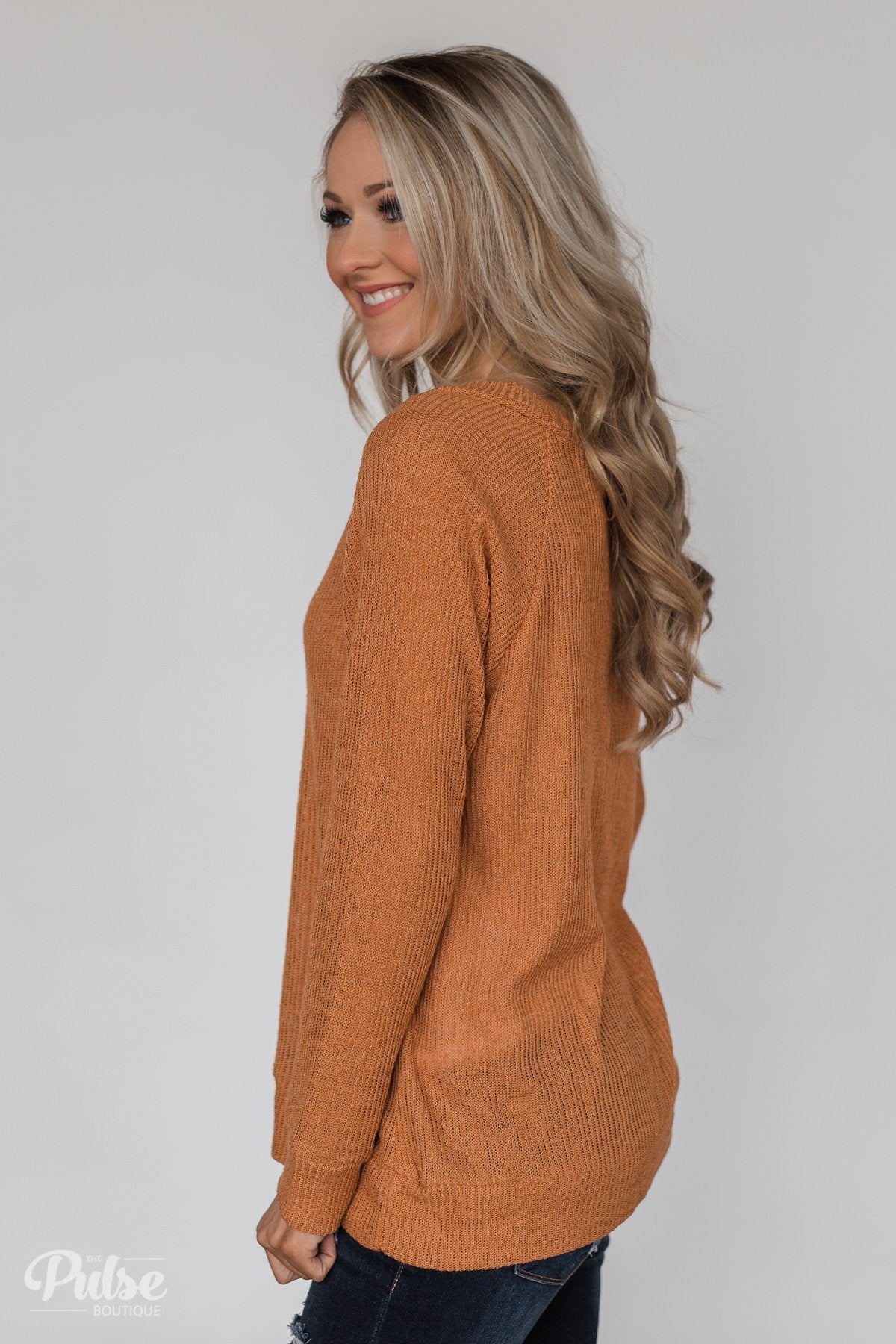 Two Sides of You Knitted Cardigan Top- Light Orange