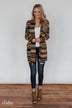 Unforgettable Printed Cardigan- Mustard
