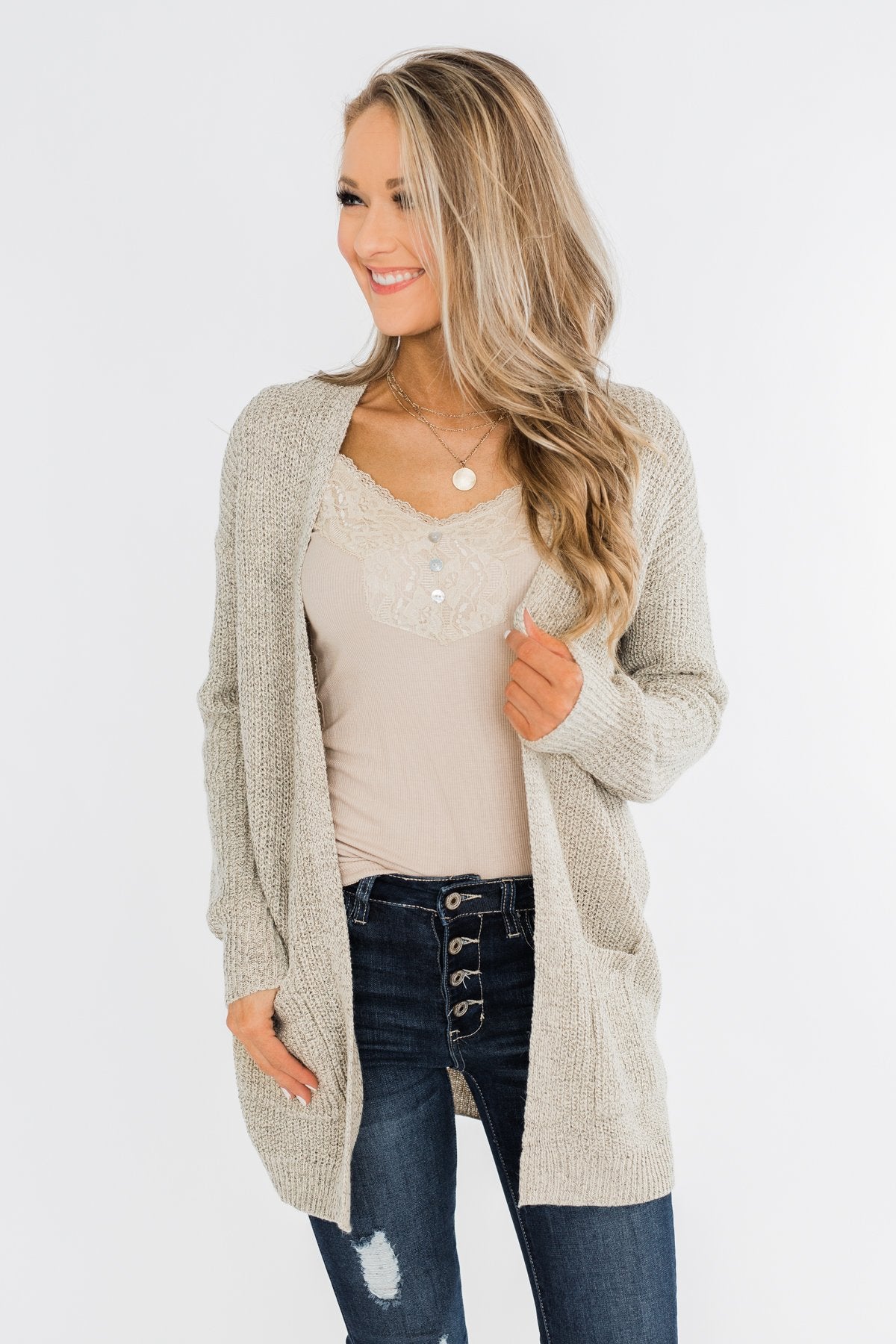 Making Memories Knit Cardigan- Oatmeal