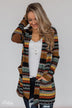 Unforgettable Printed Cardigan- Mustard