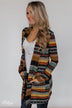 Unforgettable Printed Cardigan- Mustard