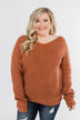 Xoxo Open Back Twist Sweater- Rust