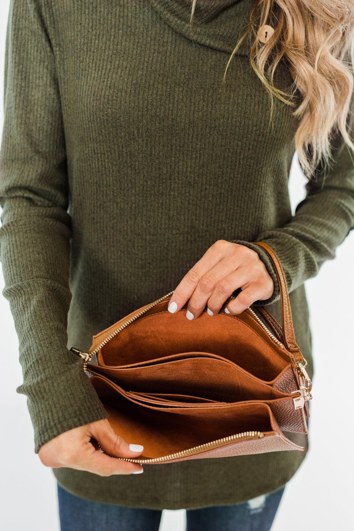 Suitable For You Clutch- Dark Camel