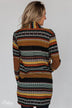 Unforgettable Printed Cardigan- Mustard