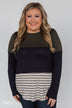Party in the Back Lace Detail Top- Olive & Navy