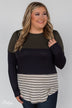 Party in the Back Lace Detail Top- Olive & Navy