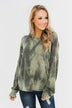 Light Up Your Life Tie Dye Top- Olive