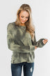 Light Up Your Life Tie Dye Top- Olive