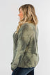 Light Up Your Life Tie Dye Top- Olive