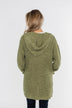 Cozy For The Season Hooded Cardigan- Olive