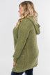 Cozy For The Season Hooded Cardigan- Olive