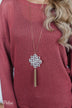 Snowflake & Tassel Necklace- Gold