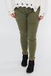 Cello Button Fly Skinny Jeans- Olive