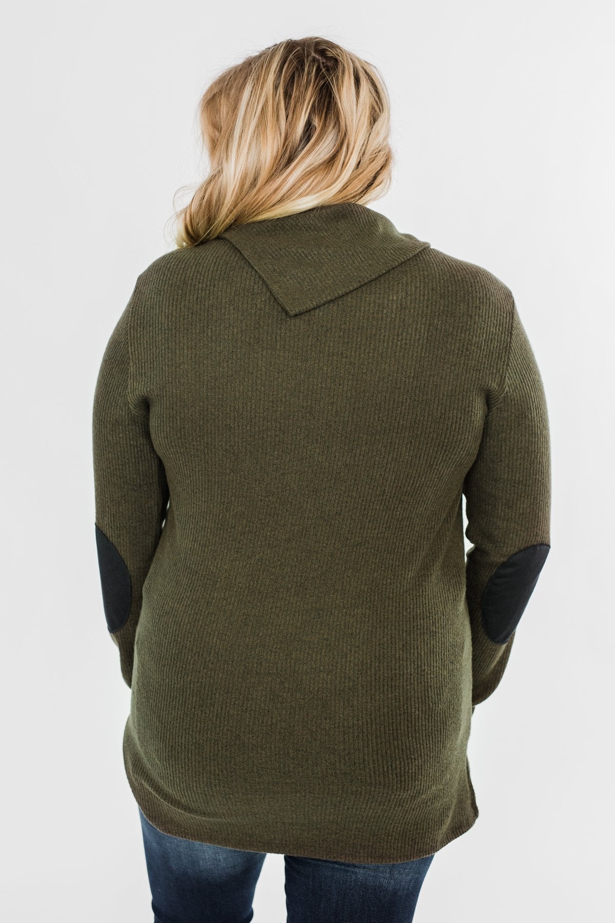 Moments Like This Knit Button Top- Dark Olive