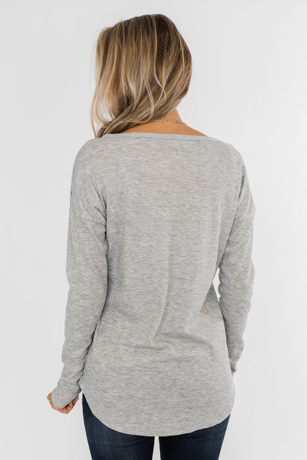 Winter Wonderland Thermal Top- Grey