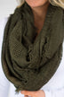Lightweight Olive Infinity Scarf