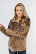 No Turning Back Leopard Sherpa- Brown