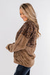 No Turning Back Leopard Sherpa- Brown