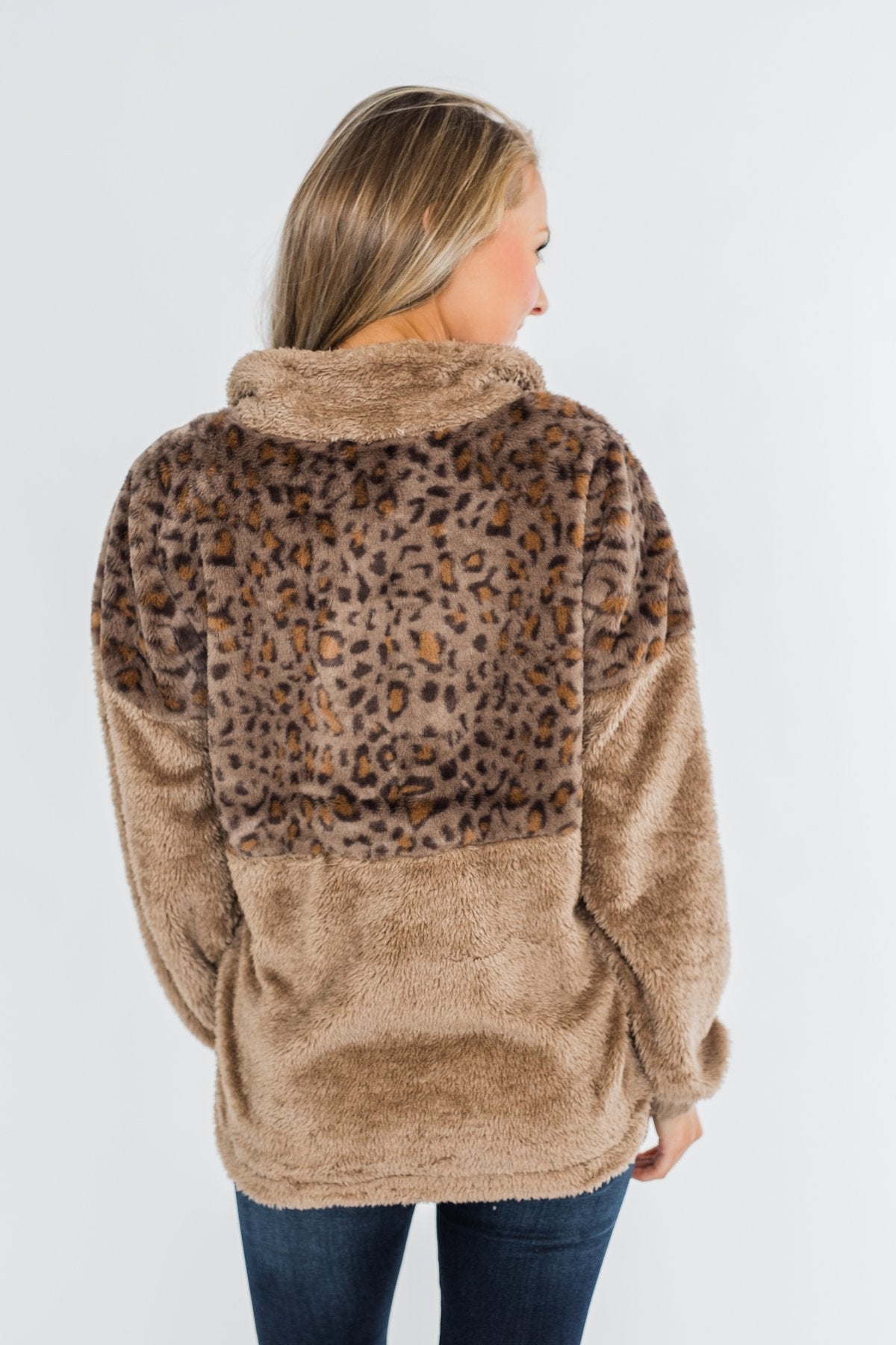 No Turning Back Leopard Sherpa- Brown