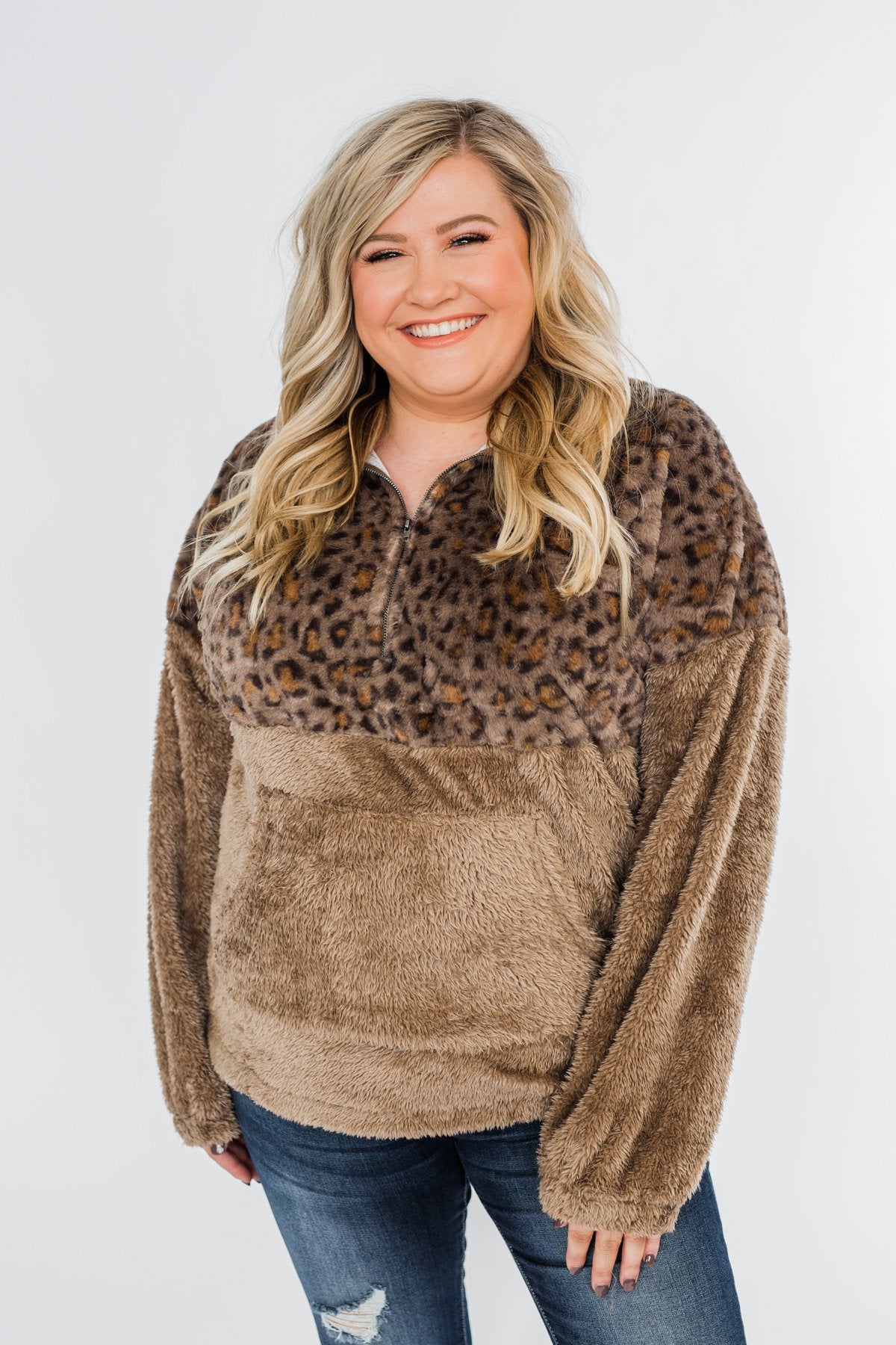 No Turning Back Leopard Sherpa- Brown