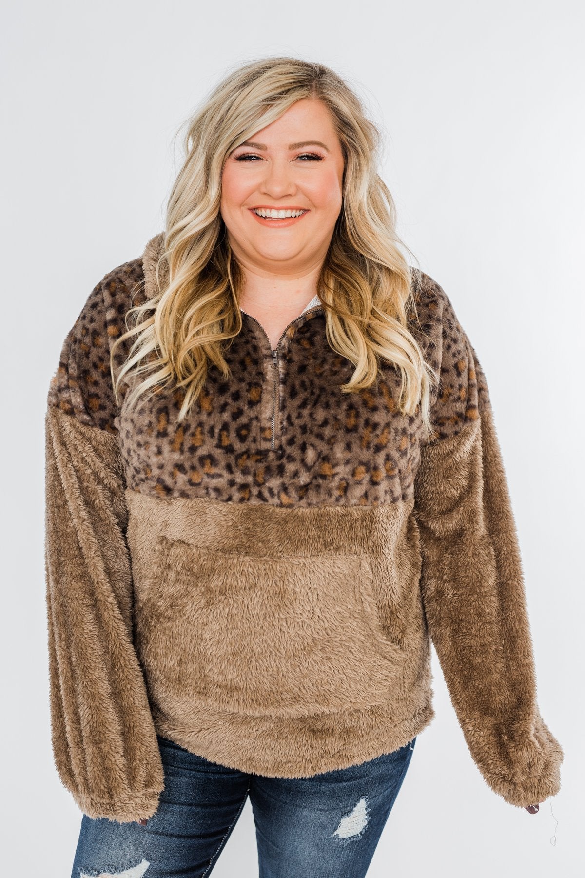 No Turning Back Leopard Sherpa- Brown