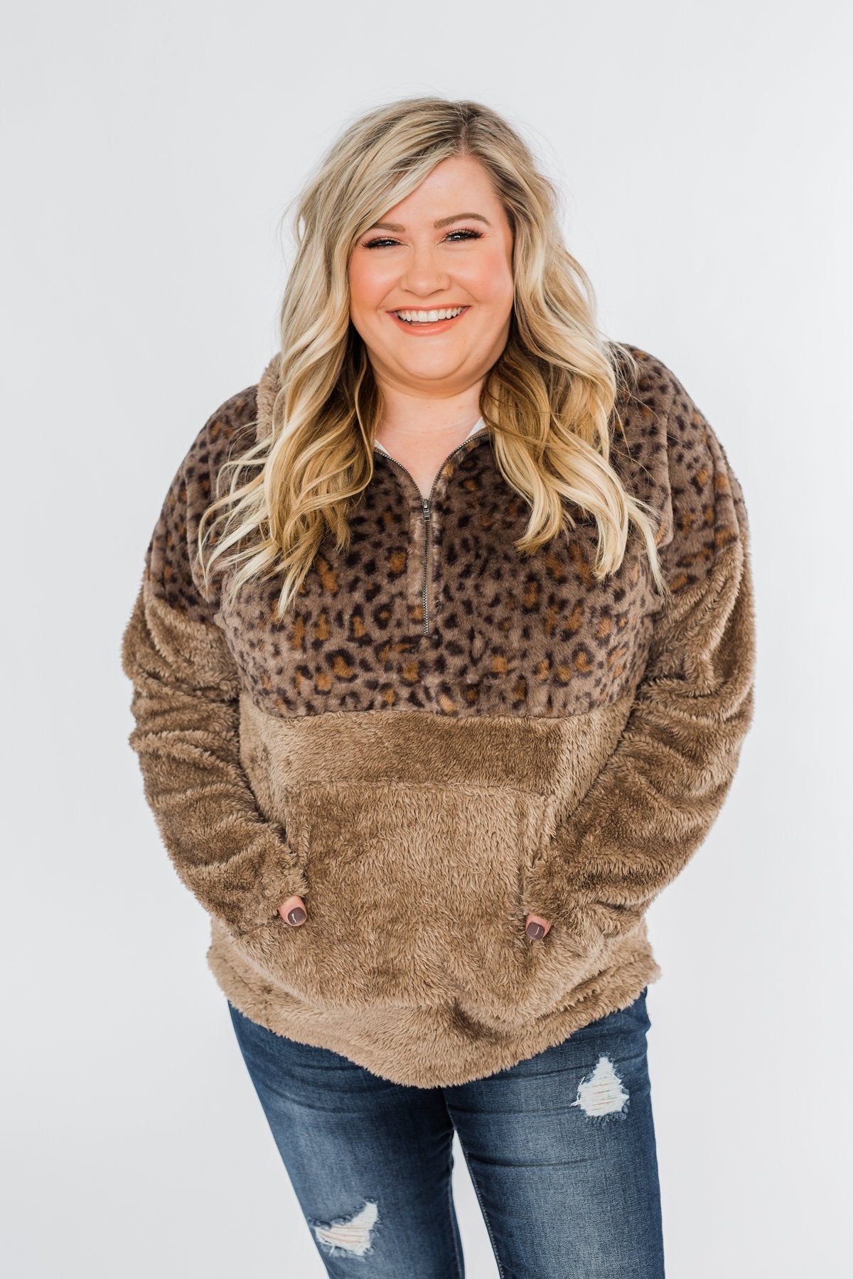 No Turning Back Leopard Sherpa- Brown