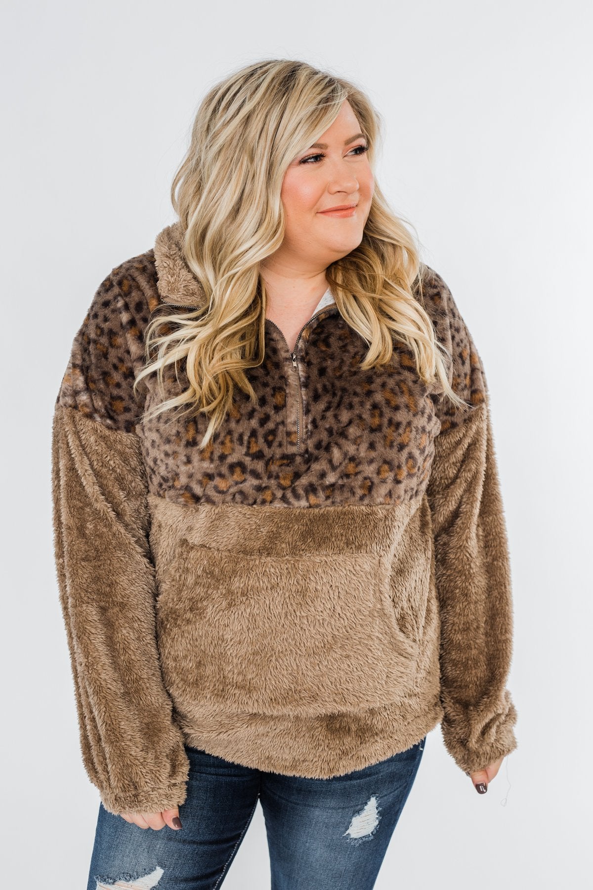No Turning Back Leopard Sherpa- Brown
