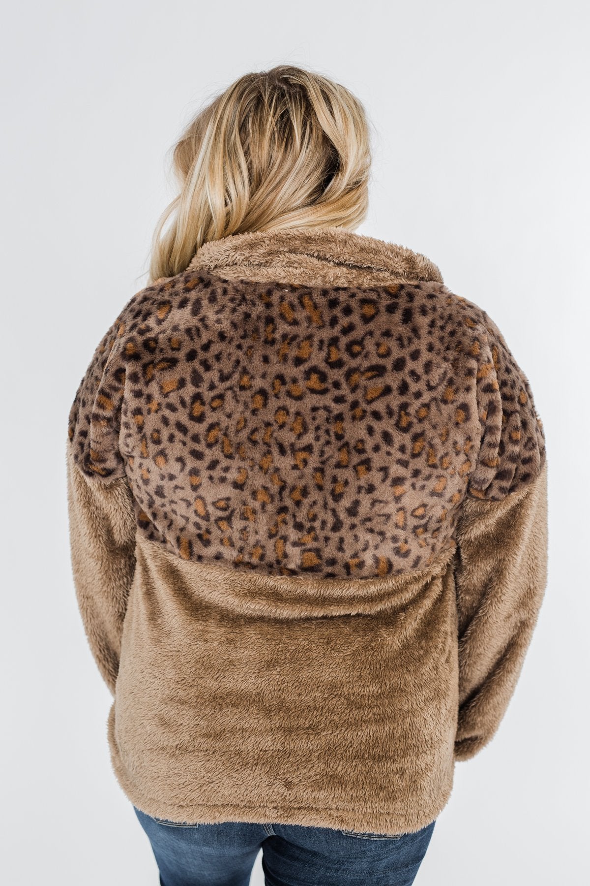 No Turning Back Leopard Sherpa- Brown