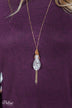 Curvy Marble Pendant Necklace- Gold