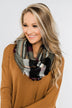 Plaid Infinity Scarf- Olive, Burgundy, & Black