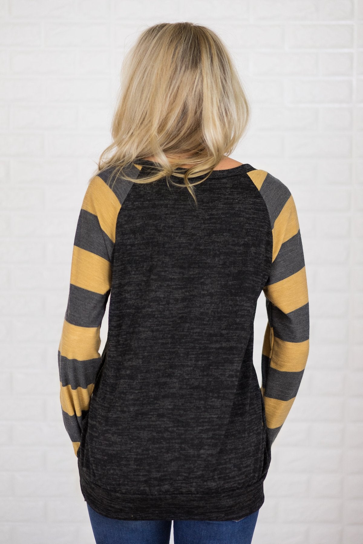 Can't Stop My Groove Stripe Sleeve Top