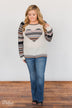 Feel Alive Printed Heart Top - Cream & Peach