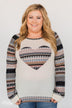 Feel Alive Printed Heart Top - Cream & Peach