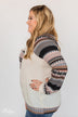 Feel Alive Printed Heart Top - Cream & Peach