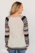 Feel Alive Printed Heart Top - Cream & Peach