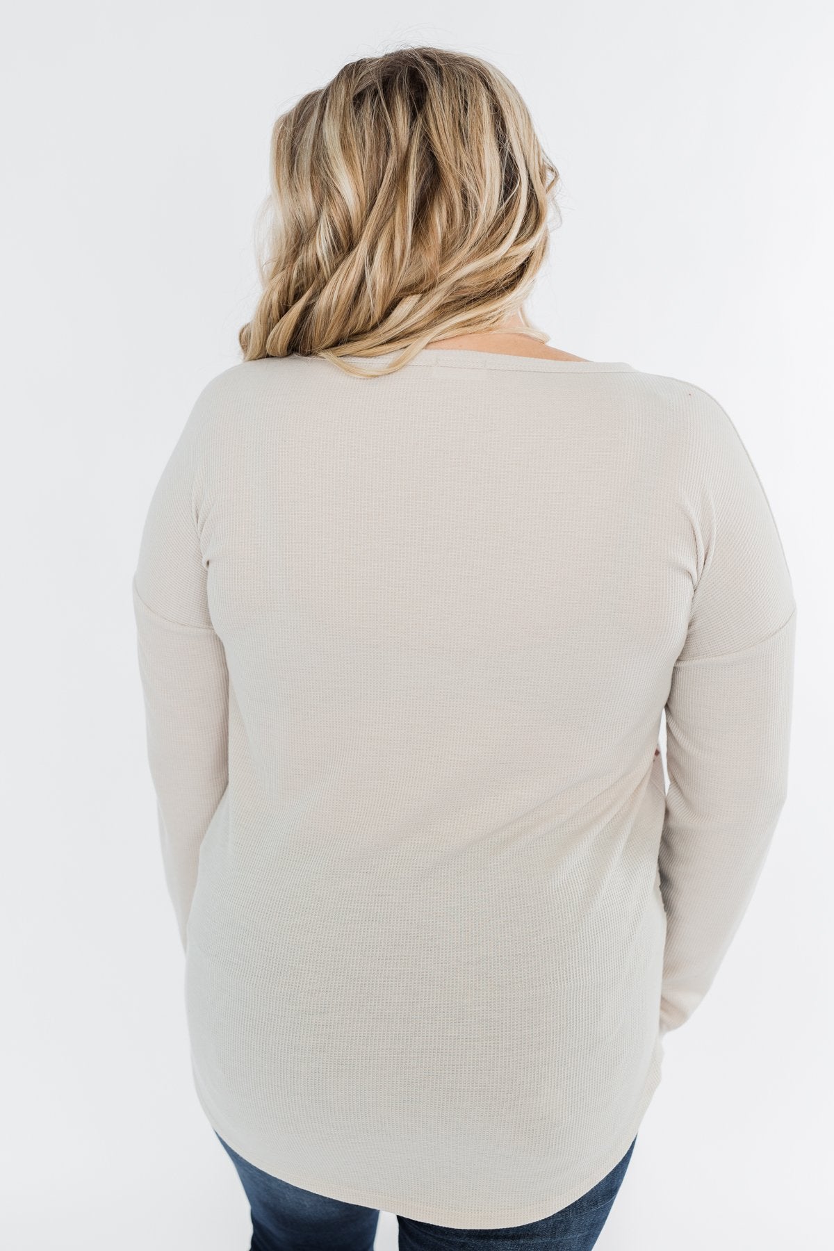 Winter Wonderland Thermal Top- Beige
