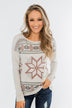 Winter Wonderland Thermal Top- Beige