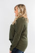 In Your Arms Thermal Twist Top- Olive