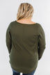 In Your Arms Thermal Twist Top- Olive
