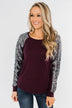 Caught My Eye Sequin Top- Plum